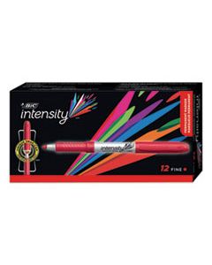 BICGPM11RD INTENSITY PERMANENT MARKER, FINE BULLET TIP, RAMBUNCTIOUS RED, DOZEN