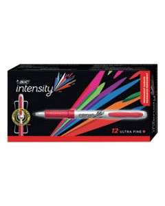 BICGPMU11RD INTENSITY ULTRA PERMANENT MARKER, EXTRA-FINE NEEDLE TIP, RAMBUNCTIOUS RED, DOZEN