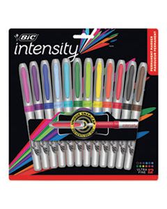 BICGPMUP12ASST INTENSITY ULTRA PERMANENT MARKER, EXTRA-FINE NEEDLE TIP, ASSORTED COLORS, DOZEN