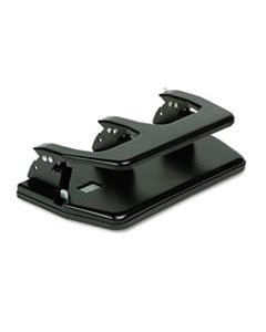 MATMP3 20-SHEET THREE-HOLE PUNCH, OVERSIZED HANDLE, 9/32" HOLES, STEEL, BLACK