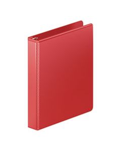 WLJ363141797 HEAVY-DUTY ROUND RING VIEW BINDER WITH EXTRA-DURABLE HINGE, 3 RINGS, 1" CAPACITY, 11 X 8.5, RED