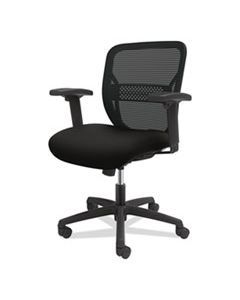 HONGVHMZ1ACCF10 GATEWAY MID-BACK TASK CHAIR WITH ADJUSTABLE ARMS, SUPPORTS UP TO 250 LBS, BLACK SEAT, BLACK BACK, BLACK BASE