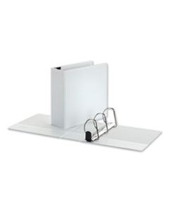 UNV30754 DELUXE EASY-TO-OPEN D-RING VIEW BINDER, 3 RINGS, 4" CAPACITY, 11 X 8.5, WHITE