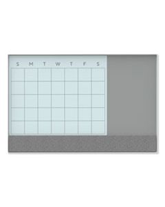 UBR3196U0001 3N1 MAGNETIC GLASS DRY ERASE COMBO BOARD, 24 X 18, MONTH VIEW, WHITE SURFACE AND FRAME
