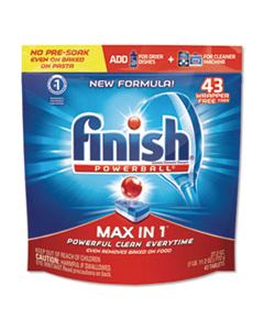 RAC92789 POWERBALL MAX IN 1 DISHWASHER TABS, REGULAR SCENT, 43/PACK, 4/CARTON