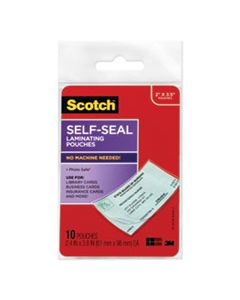 MMMLS85110G SELF-SEALING LAMINATING POUCHES, 9 MIL, 3.8" X 2.4", GLOSS CLEAR, 10/PACK