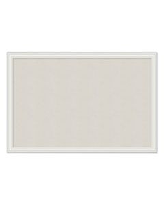 UBR2074U0001 LINEN BULLETIN BOARD WITH DECOR FRAME, 30 X 20, NATURAL SURFACE/WHITE FRAME