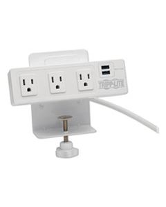TRPTLP310USBCW THREE-OUTLET SURGE PROTECTOR WITH TWO USB PORTS, 10 FT CORD, 510 JOULES, WHITE