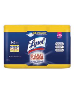 RAC84251CT DISINFECTING WIPES, 7 X 8, LEMON AND LIME BLOSSOM, 80 WIPES/CANISTER, 3 CANISTERS/PACK, 2 PACKS/CARTON