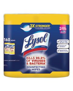 RAC80296 DISINFECTING WIPES, 7 X 8, LEMON AND LIME BLOSSOM, 80 WIPES/CANISTER, 2 CANISTERS/PACK, 3 PACKS/CARTON