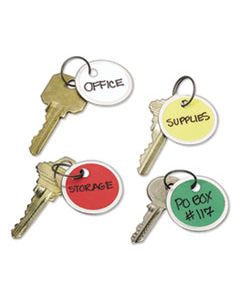 AVE11026 KEY TAGS WITH SPLIT RING, 1 1/4 DIA, ASSORTED COLORS, 50/PACK