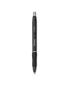 SAN2096193 S GEL PEN, MEDIUM 0.7 MM, BLACK INK, BLACK BARREL, 36/PACK