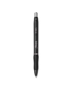 SAN2096159 S GEL PEN, MEDIUM 0.7 MM, BLACK INK, BLACK BARREL, DOZEN