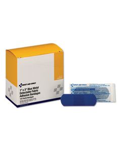 FAOH175 ADHESIVE BLUE METAL DETECTABLE BANDAGES, 1 X 3, PLASTIC W/FOIL, 100/BX, 12 BX/CT