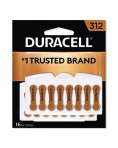 DURDA312B16ZM09 HEARING AID BATTERY, #312, 16/PACK