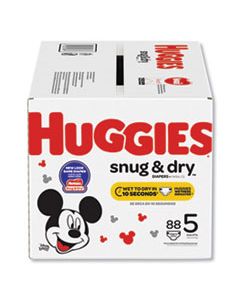 KCC49898 SNUG AND DRY DIAPERS, SIZE 5, 27 LBS MIN, 88/BOX