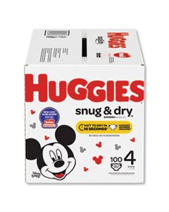 KCC49897 SNUG AND DRY DIAPERS, SIZE 4, 22 LBS TO 37 LBS, 100/BOX