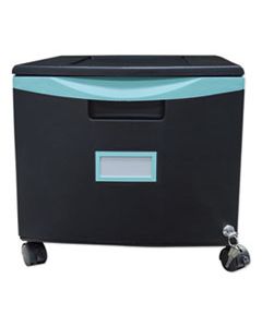 STX61270U01C SINGLE-DRAWER MOBILE FILING CABINET, 14.75W X 18.25D X 12.75H, BLACK/TEAL