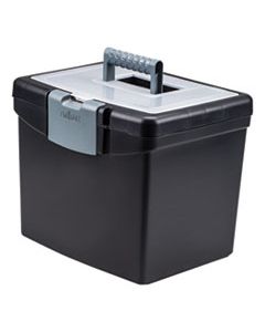 STX61504U01C PORTABLE FILE BOX WITH LARGE ORGANIZER LID, LETTER FILES, 13.25" X 10.88" X 11", BLACK