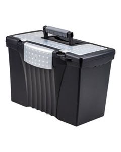 STX61510U01C PORTABLE LETTER/LEGAL FILEBOX WITH ORGANIZER LID, LETTER/LEGAL FILES, 14.5" X 10.5" X 12", BLACK