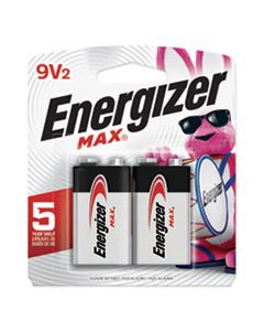 EVE522BP2 MAX ALKALINE 9V BATTERIES, 2/PACK