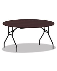 ALEFT7260DMY ROUND WOOD FOLDING TABLE, 59 DIA X 29 1/8H, MAHOGANY