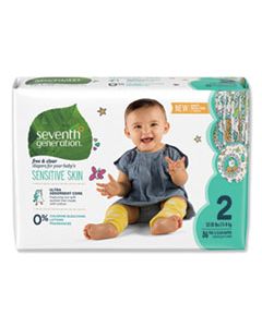 SEV44061 FREE AND CLEAR BABY DIAPERS, SIZE 2, 12 LBS TO 18 LBS, 144/CARTON