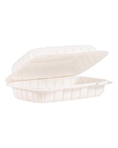 DCC206MFPPHT1 HINGED LID HOAGIE CONTAINERS, 6.5" X 9" X 2.8", OBLONG, WHITE, 200/CARTON