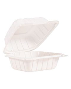 DCC60MFPPHT1 HINGED LID CONTAINERS, 6" X 6.3" X 3.3", WHITE, 400/CARTON
