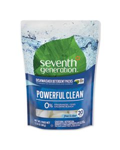 SEV22818PK NATURAL DISHWASHER DETERGENT CONCENTRATED PACKS, FREE & CLEAR, 20 PACKETS/PACK