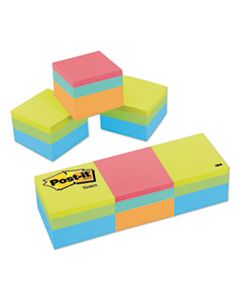 MMM20513PK MINI CUBES, 1 7/8 X 1 7/8, ORANGE WAV/GREEN WAVE, 400-SHEET, 3/PACK