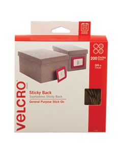 VEK90140 STICKY-BACK FASTENERS WITH DISPENSER BOX, REMOVABLE ADHESIVE, 0.75" DIA, BEIGE, 200/ROLL