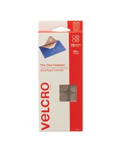 VEK91302 STICKY-BACK FASTENERS, REMOVABLE ADHESIVE, 0.63" DIA, CLEAR, 75/PACK
