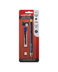 UBC1858549 KURUTOGA MECHANICAL PENCIL, 0.7 MM, HB (#2), BLACK LEAD, BLACK/GREEN BARREL