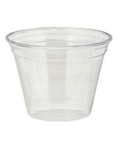 DXECPET9 CLEAR PLASTIC PETE CUPS, 9 OZ, SQUAT, 50/SLEEVE, 20 SLEEVES/CARTON