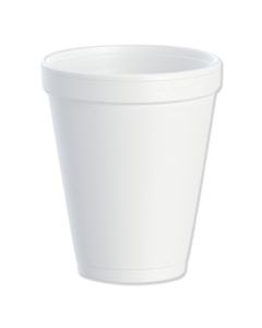 DCC10J10 FOAM DRINK CUPS, 10 OZ, WHITE, 25/BAG, 40 BAGS/CARTON