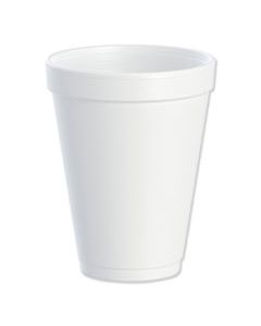 DCC12J12 FOAM DRINK CUPS, 12 OZ, WHITE, 25/BAG, 40 BAGS/CARTON