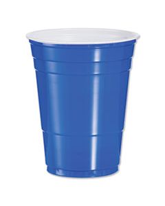 DCCP16B SOLO PLASTIC PARTY COLD CUPS, 16 OZ, BLUE, 50/BAG, 20 BAGS/CARTON