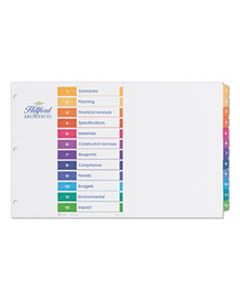 AVE11149 CUSTOMIZABLE TOC READY INDEX MULTICOLOR DIVIDERS, 12-TAB, 11 X 17