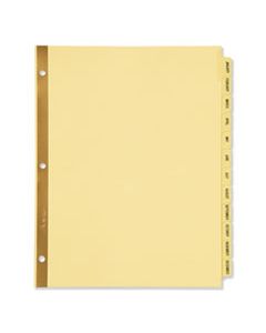 AVE11307 PREPRINTED LAMINATED TAB DIVIDERS W/GOLD REINFORCED BINDING EDGE, 12-TAB, LETTER