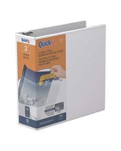STW87050 QUICKFIT D-RING VIEW BINDER, 3 RINGS, 3" CAPACITY, 11 X 8.5, WHITE
