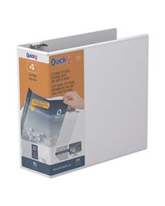 STW87060 QUICKFIT D-RING VIEW BINDER, 3 RINGS, 4" CAPACITY, 11 X 8.5, WHITE