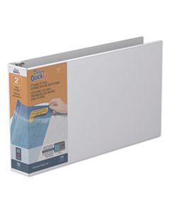 STW94030 QUICKFIT LEDGER D-RING VIEW BINDER, 3 RINGS, 2" CAPACITY, 11 X 17, WHITE