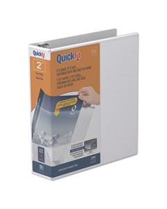 STW87030 QUICKFIT D-RING VIEW BINDER, 3 RINGS, 2" CAPACITY, 11 X 8.5, WHITE