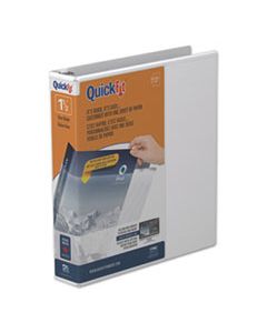 STW87020 QUICKFIT D-RING VIEW BINDER, 3 RINGS, 1.5" CAPACITY, 11 X 8.5, WHITE