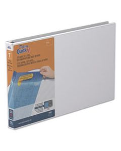 STW94010 QUICKFIT LEDGER D-RING VIEW BINDER, 3 RINGS, 1" CAPACITY, 11 X 17, WHITE