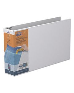 STW94050 QUICKFIT LEDGER D-RING VIEW BINDER, 3 RINGS, 3" CAPACITY, 11 X 17, WHITE