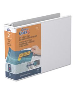 STW97130 QUICKFIT LANDSCAPE SPREADSHEET ROUND RING VIEW BINDER, 3 RINGS, 2" CAPACITY, 11 X 8.5, WHITE