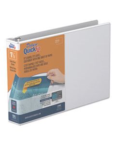 STW97120 QUICKFIT LANDSCAPE SPREADSHEET ROUND RING VIEW BINDER, 3 RINGS, 1.5" CAPACITY, 11 X 8.5, WHITE