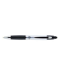 ZEB22410 Z-GRIP MAX RETRACTABLE BALLPOINT PEN, 1MM, BLACK INK, SILVER BARREL, DOZEN